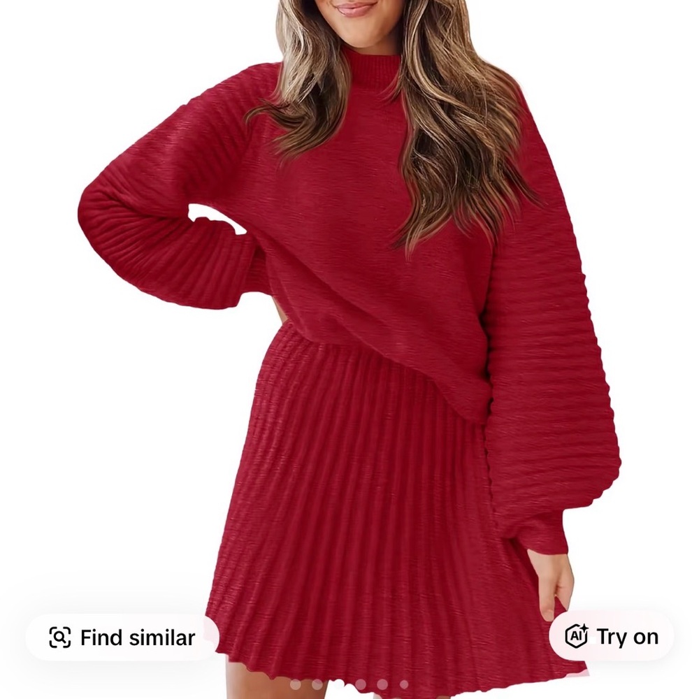 NWT, Elegant Red Knit Dress, Medium